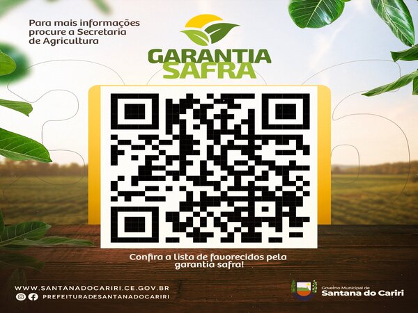 O município de Santana do Cariri disponibiliza a lista de beneficiários do Garantia-Safra 2022/2023.